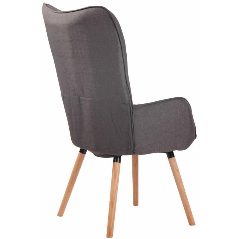 Fauteuil Lounge Ashford en tissu naturel gris foncé