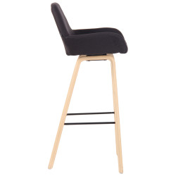 Tabouret de bar Newnan, 4 pieds, structure en chêne naturel noir