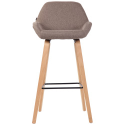 Tabouret de bar Newnan, 4 pieds, structure en chêne naturel taupe