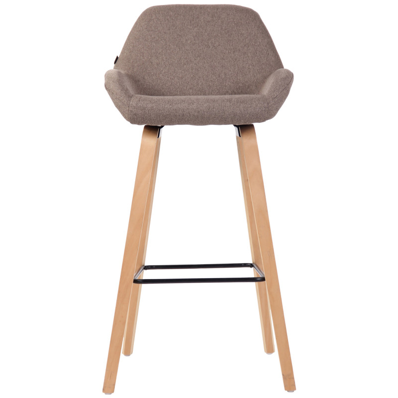 Tabouret de bar Newnan, 4 pieds, structure en chêne naturel taupe