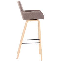 Tabouret de bar Newnan, 4 pieds, structure en chêne naturel taupe