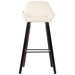 Tabouret de bar Newnan, 4 pieds en tissu, structure en noyer (chêne) crème