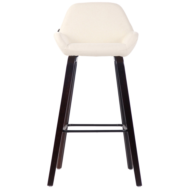 Tabouret de bar Newnan, 4 pieds en tissu, structure en noyer (chêne) crème