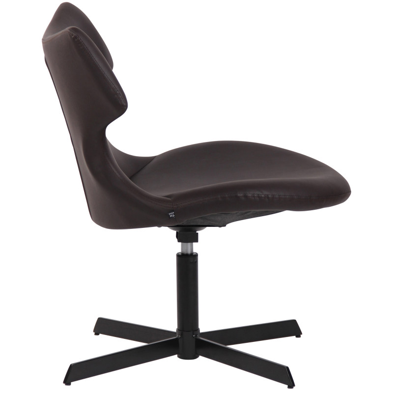Fauteuil Lounge Welland en cuir artificiel brun