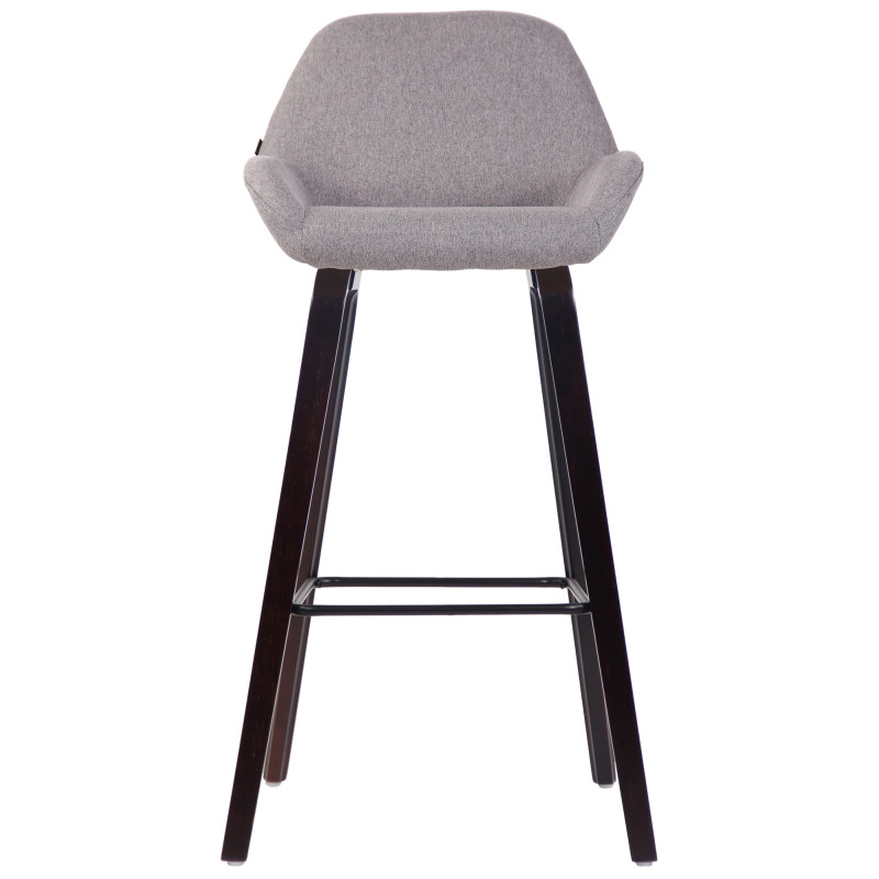 Tabouret de bar Newnan, 4 pieds en tissu, structure en noyer (chêne) gris