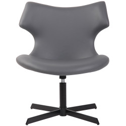 Fauteuil Lounge Welland en cuir artificiel gris