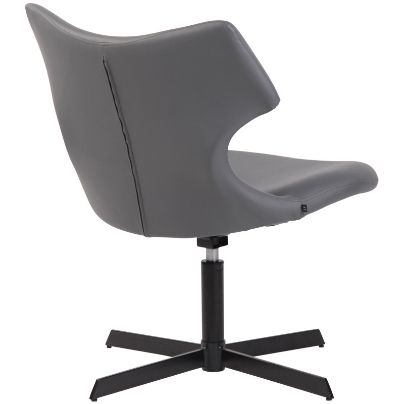Fauteuil Lounge Welland en cuir artificiel gris