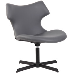 Fauteuil Lounge Welland en cuir artificiel gris