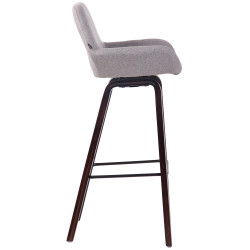 Tabouret de bar Newnan, 4 pieds en tissu, structure en noyer (chêne) gris