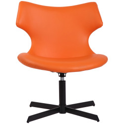 Fauteuil Lounge Welland en cuir artificiel orange