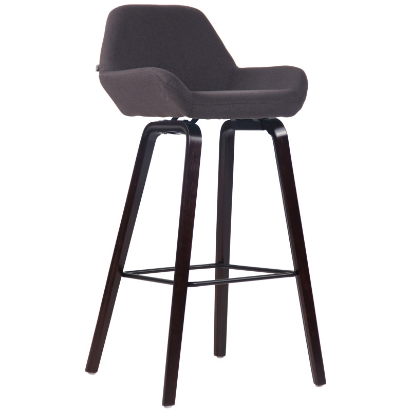 Tabouret de bar Newnan, 4 pieds en tissu, structure en noyer (chêne) noir