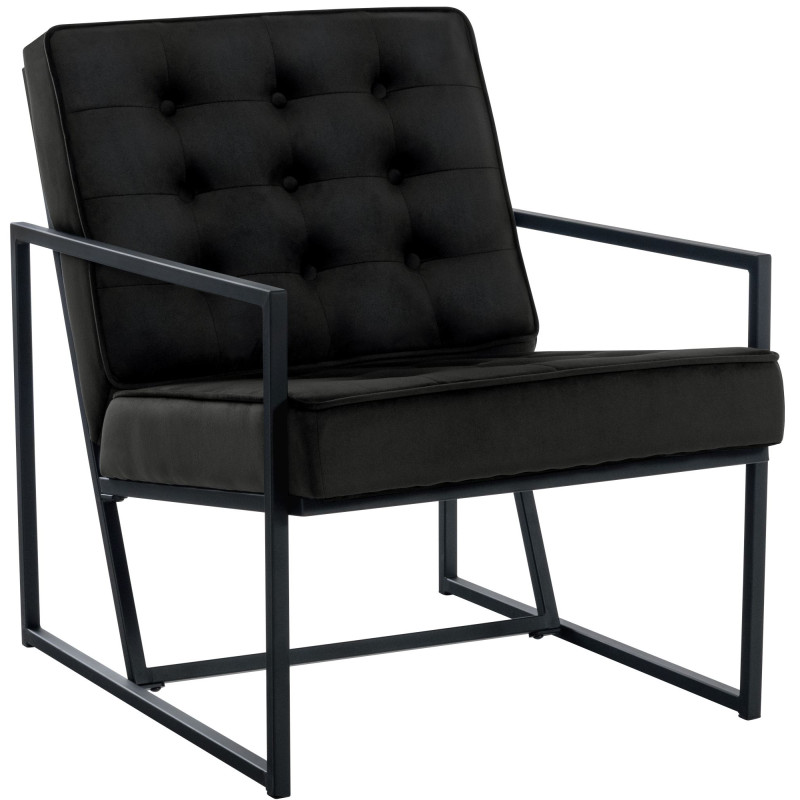 Fauteuil Lounge Avon Velvet noir