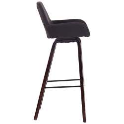 Tabouret de bar Newnan, 4 pieds en tissu, structure en noyer (chêne) noir