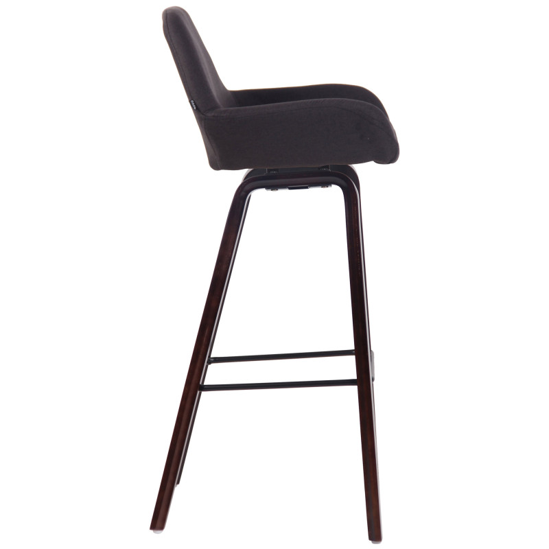 Tabouret de bar Newnan, 4 pieds en tissu, structure en noyer (chêne) noir