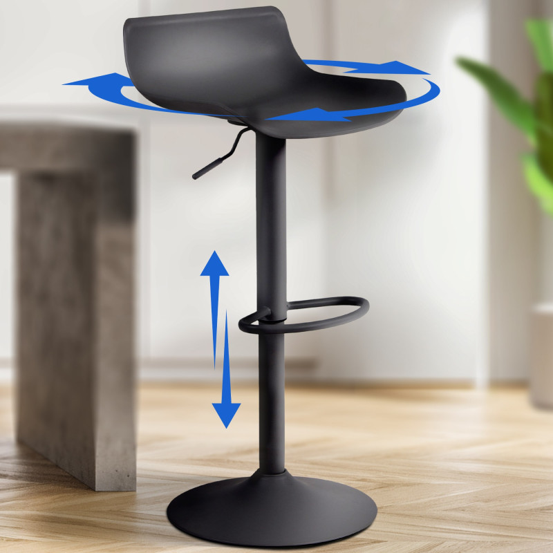 Lot de 4 tabourets de bar Aveiro noir