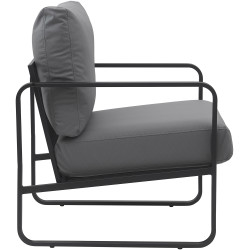 Fauteuil Lounge Manea en cuir artificiel gris