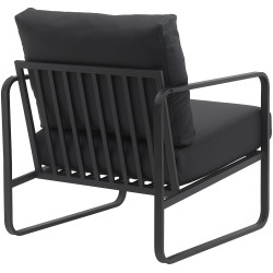 Fauteuil Lounge Manea en cuir artificiel noir