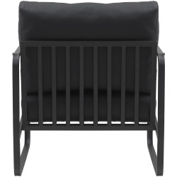 Fauteuil Lounge Manea en cuir artificiel noir