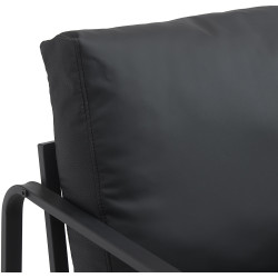Fauteuil Lounge Manea en cuir artificiel noir