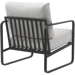 Fauteuil Lounge Manea en tissu crème