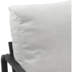 Fauteuil Lounge Manea en tissu crème