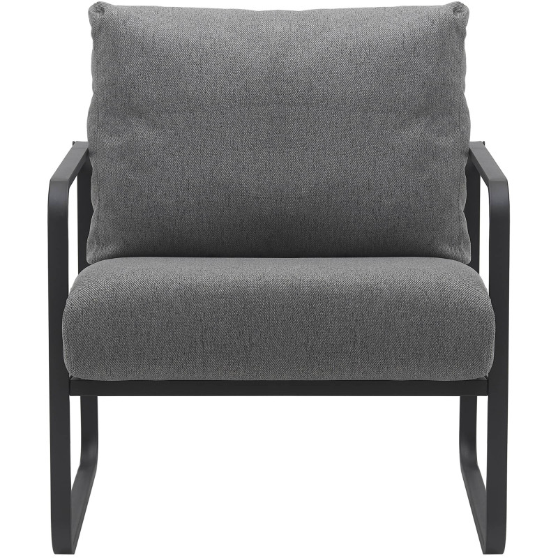 Fauteuil Lounge Manea en tissu gris foncé