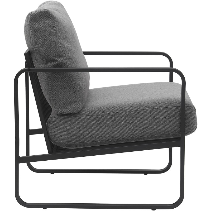 Fauteuil Lounge Manea en tissu gris foncé