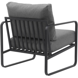 Fauteuil Lounge Manea en tissu gris foncé
