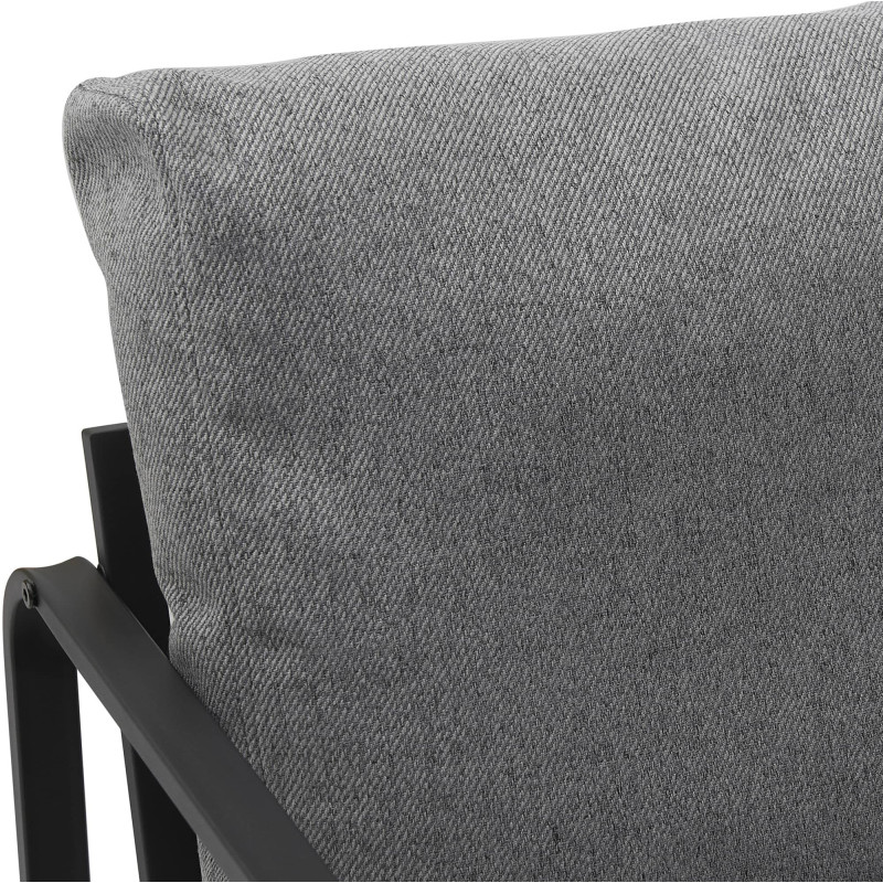 Fauteuil Lounge Manea en tissu gris foncé