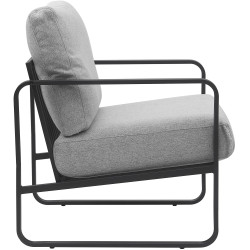 Fauteuil Lounge Manea en tissu gris clair