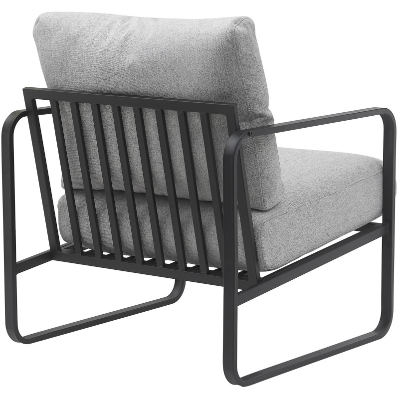 Fauteuil Lounge Manea en tissu gris clair