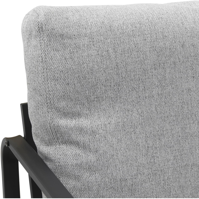 Fauteuil Lounge Manea en tissu gris clair