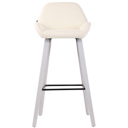 Tabouret de bar Newnan, 4 pieds en tissu, structure he (chêne) crème