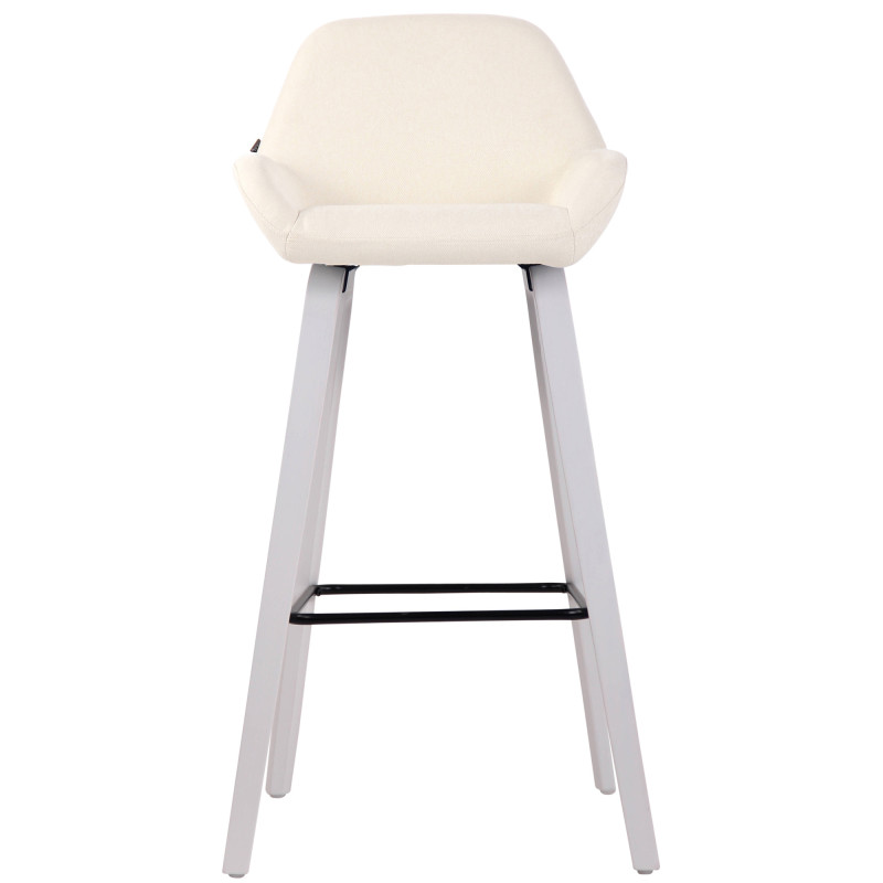 Tabouret de bar Newnan, 4 pieds en tissu, structure he (chêne) crème