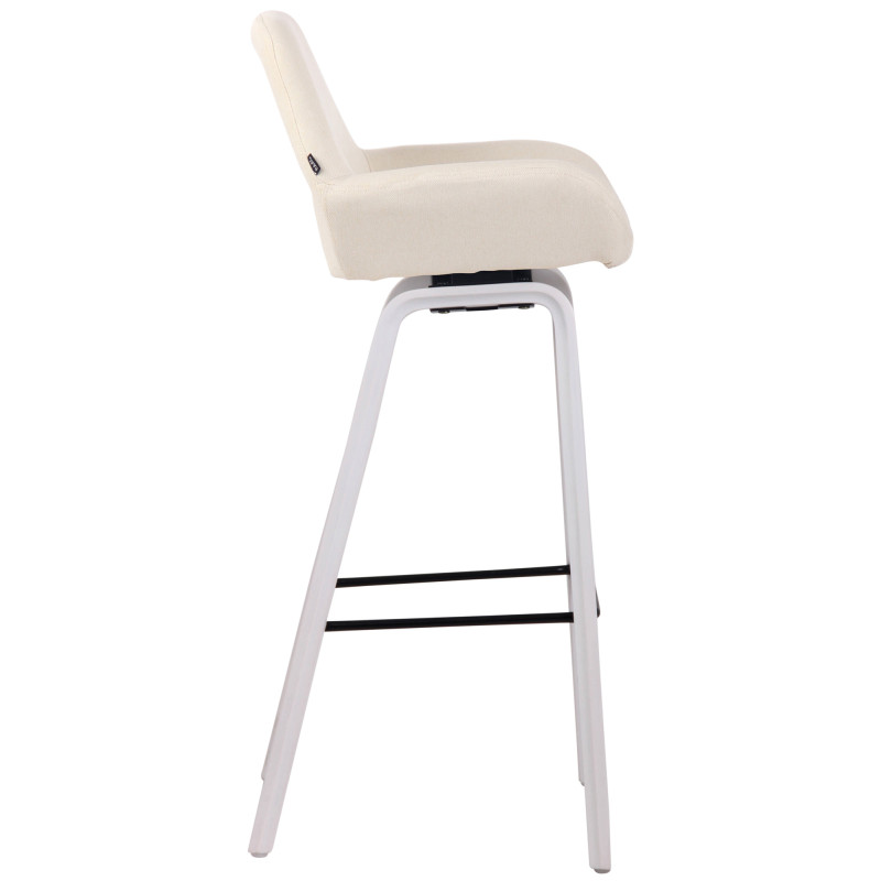 Tabouret de bar Newnan, 4 pieds en tissu, structure he (chêne) crème