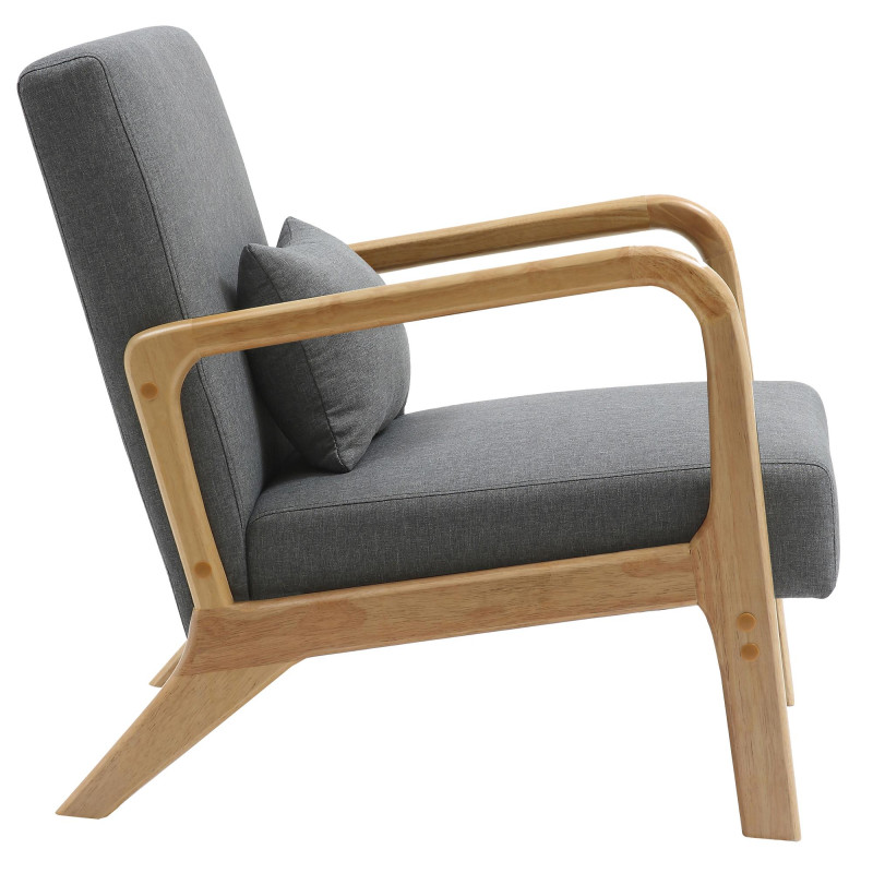 Fauteuil en tissu Hibbing gris clair