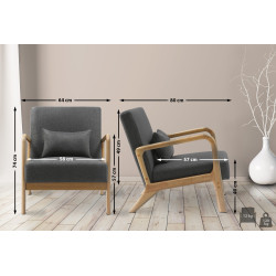 Fauteuil en tissu Hibbing...