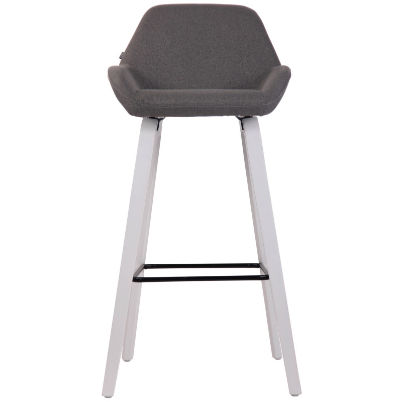 Tabouret de bar Newnan, 4 pieds en tissu, structure he (chêne) gris foncé