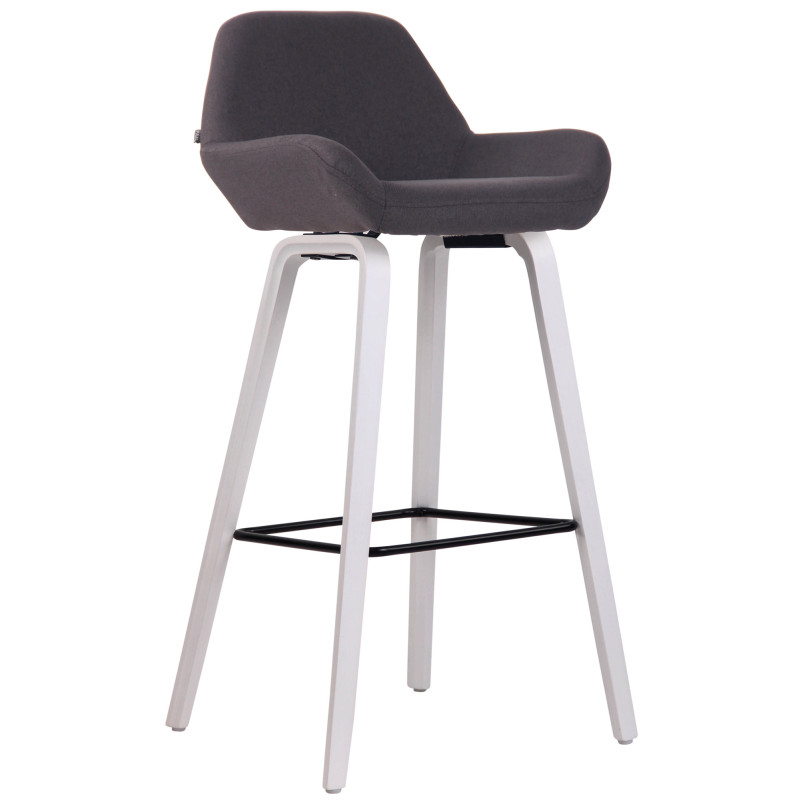 Tabouret de bar Newnan, 4 pieds en tissu, structure he (chêne) noir