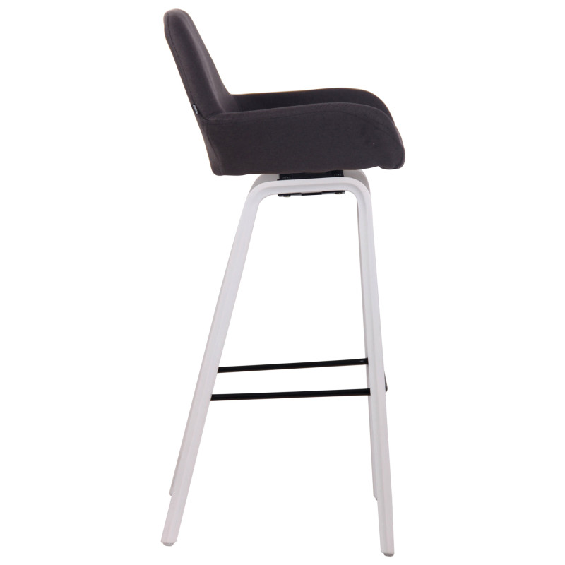 Tabouret de bar Newnan, 4 pieds en tissu, structure he (chêne) noir
