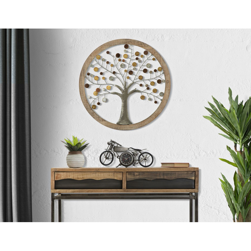 PANNEAU MURAL ARBRE DE VIE MIROIR CM Ø 61X1,8