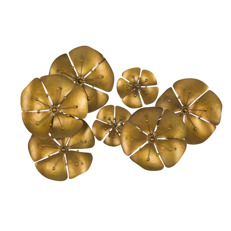 PANNEAU EN FER DORÉ FLOWE -B- CM 80X6X57