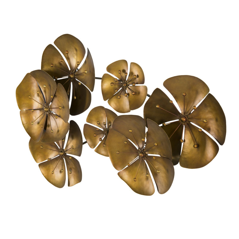PANNEAU EN FER DORÉ FLOWE -B- CM 80X6X57