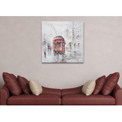 PEINTURE SUR TOILE TRAM -A- CM 80X3X80