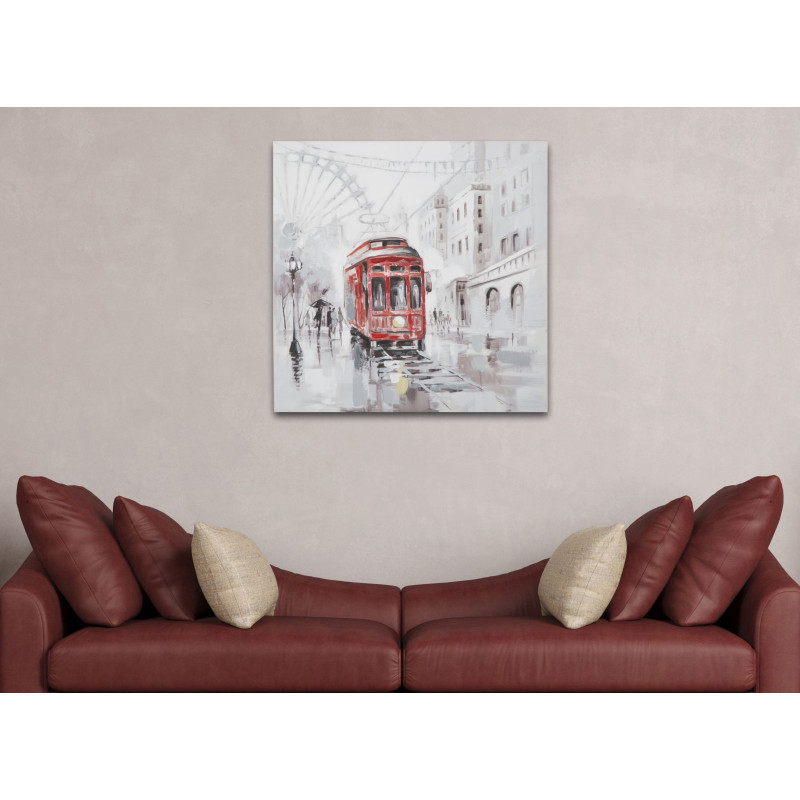 PEINTURE SUR TOILE TRAM -A- CM 80X3X80