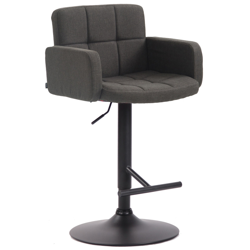 Tabouret de bar Los Angeles, tissu gris foncé