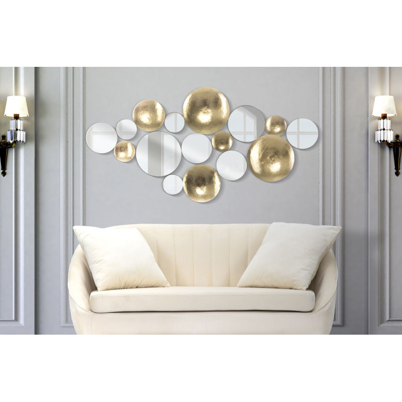 PANNEAU MIROIR GLAM DORÉ CM 118X2,5X60