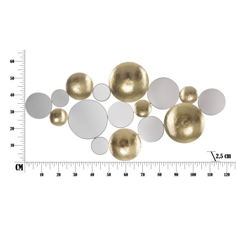 PANNEAU MIROIR GLAM DORÉ CM 118X2,5X60