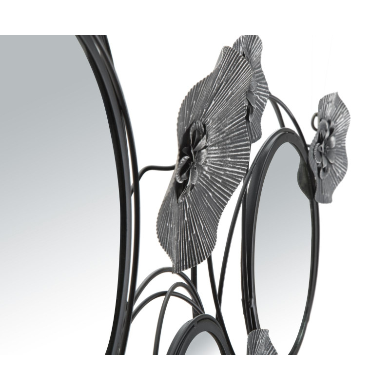 PANNEAU/MIROIR ROND FONCÉ CM 117X5,5X49