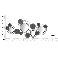 PANNEAU/MIROIR ROND FONCÉ CM 117X5,5X49